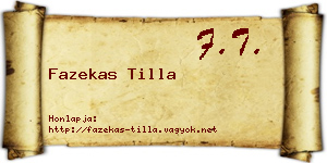 Fazekas Tilla névjegykártya