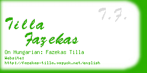 tilla fazekas business card